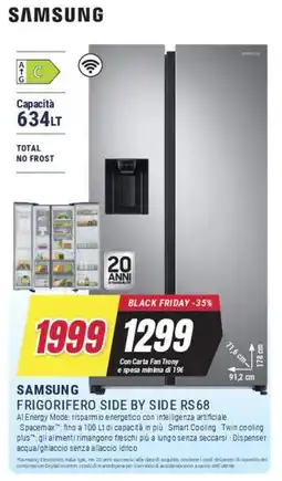 Trony SAMSUNG FRIGORIFERO SIDE BY SIDE RS68 offerta