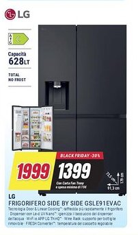 Trony LG FRIGORIFERO SIDE BY SIDE GSLE91EVAC offerta