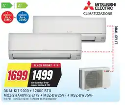Trony MITSUBISHI ELECTRIC DUAL KIT 9000 + 12000 BTU MXZ-2HA40VF2-E1/2 + MSZ-DW25VF+ MSZ-DW35VF offerta