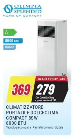 Trony OLIMPIA SPLENDID CLIMATIZZATORE PORTATILE DOLCECLIMA COMPACT 8SW 8000 BTU offerta
