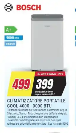 Trony BOSCH CLIMATIZZATORE PORTATILE COOL 4000 - 9000 BTU offerta