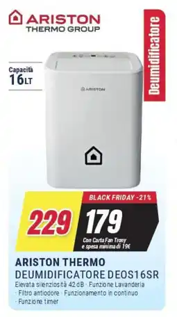 Trony ARISTON THERMO DEUMIDIFICATORE DEOS16SR offerta