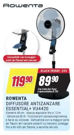 Trony ROWENTA DIFFUSORE ANTIZANZARE ESSENTIAL+ VU4420 offerta
