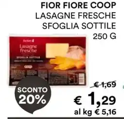 In Coop Fior fiore coop lasagne fresche sfoglia sottile offerta