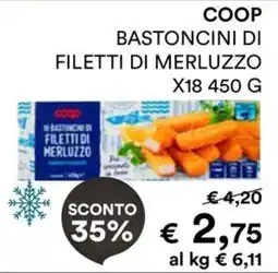 In Coop Coop bastoncini di filetti di merluzzo offerta