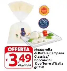 Carrefour Mozzarella di Bufala Campana Classica/Bocconcini Dop Terre d’Italia offerta