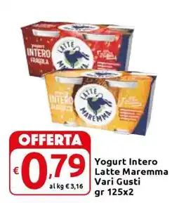 Carrefour Yogurt Intero Latte Maremma Vari Gusti offerta
