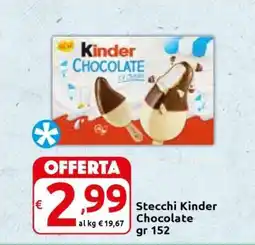 Carrefour Stecchi Kinder Chocolate offerta