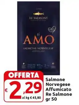 Carrefour Salmone Norvegese Affumicato Re Salmone gr 50 offerta