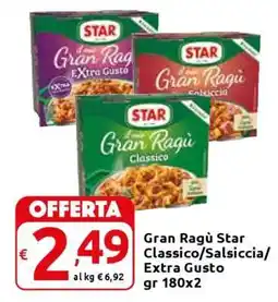 Carrefour Gran Ragù Star Classico/Salsiccia/Extra Gusto offerta