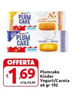 Carrefour Plumcake Kinder Yogurt/Carota offerta