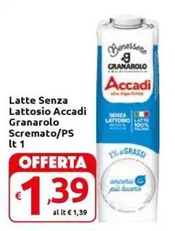 Carrefour Latte Senza Lattosio Accadi Granarolo Scremato/PS lt 1 offerta