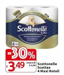 Carrefour Scottonelle Scottex 4 Maxi Rotoli offerta