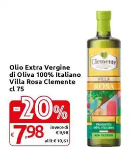 Carrefour Olio Extra Vergine di Oliva 100% Italiano Villa Rosa Clemente cl 75 offerta