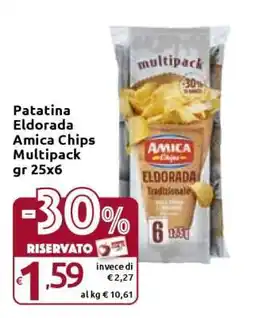 Carrefour Patatina Eldorada Amica Chips Multipack gr 25x6 offerta