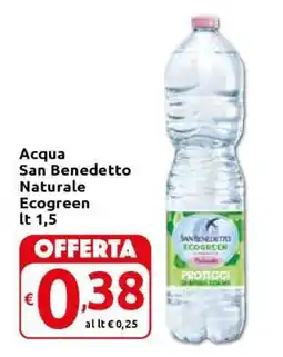 Carrefour Acqua San Benedetto Naturale Ecogreen offerta