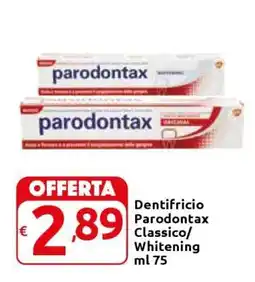Carrefour Dentifricio Parodontax Classico/Whitening ml 75 offerta