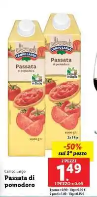 Lidl Campo Largo Passata di pomodoro offerta