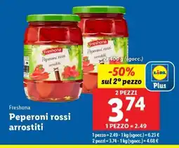 Lidl Freshona Peperoni rossi arrostiti offerta