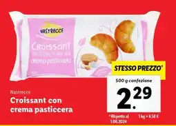 Lidl Nastreccce Croissant con crema pasticcera offerta