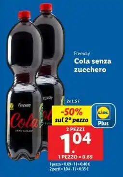 Lidl Freeway Cola senza zucchero offerta
