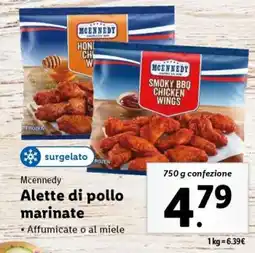 Lidl Alette di pollo marinate offerta