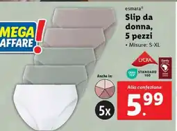 Lidl esmarà Slip da donna, 5 pezzi offerta