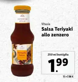 Lidl Vitasia Salsa Teriyaki allo zenzero offerta