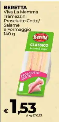 Coop BERETTA Viva La Mamma Tramezzini Prosciutto Cotto/Salame e Formaggio offerta