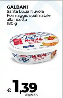 Coop GALBANI Santa Lucia Nuvola Formaggio spalmabile alla ricotta 180 g offerta