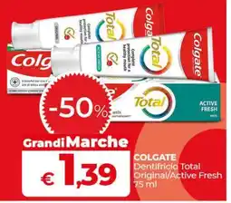 Coop COLGATE Dentifricio Total Original/Active Fresh 75 ml offerta