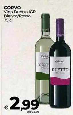 Coop CORVO Vino Duetto IGP Bianco/Rosso 75 cl offerta