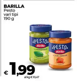 Coop BARILLA Pesto vari tipi offerta