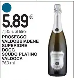 Coop PROSECCO VALDOBBIADENE SUPERIORE DOCG SCUDO PLATINO VALDOCA offerta