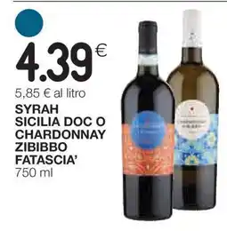 Coop SYRAH SICILIA DOC O CHARDONNAY ZIBIBBO FATASCIA’ offerta