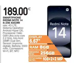Coop SMARTPHONE REDMI NOTE 14 8+256 XIAOMI offerta