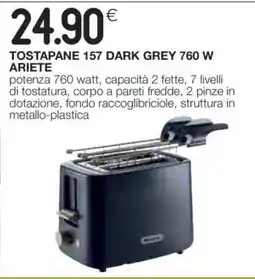 Coop TOSTAPANE 157 DARK GREY 760 W ARIETE offerta