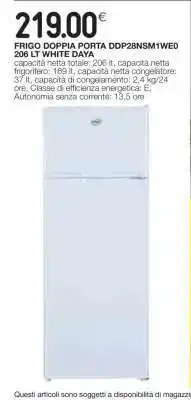Coop FRIGO DOPPIA PORTA DDP28NSM1WE0 206 LT WHITE DAYA offerta