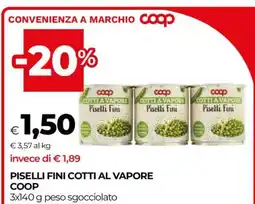 Coop PISELLI FINI COTTI AL VAPORE COOP offerta