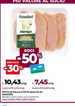 Coop Petto di Pollo a Fette Qualità 10+ Amadori offerta