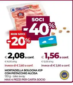 Coop Mortadella Bologna IGP con Pistacchio Alcisa offerta