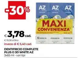 Coop DENTIFRICIO COMPLETE PLUS O 3D WHITE AZ offerta