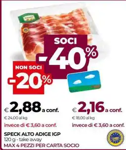 Coop Speck Alto Adige IGP offerta