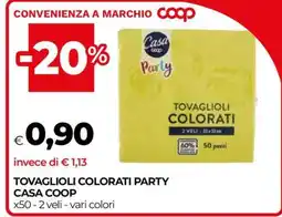 Coop TOVAGLIOLI COLORATI PARTY CASA COOP offerta
