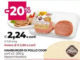 Coop HAMBURGER DI POLLO COOP offerta