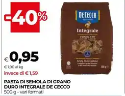 Coop Pasta di Semola di Grano Duro Integrale De Cecco offerta