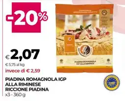 Coop PIADINA ROMAGNOLA IGP ALLA RIMINESE RICCIONE PIADINA offerta
