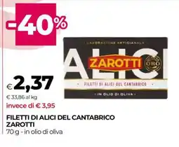 Coop Filetti di Alici del Cantabrico Zarotti offerta