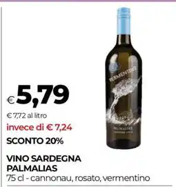 Coop VINO SARDEGNA PALMALIAS offerta