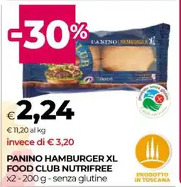 Coop PANINO HAMBURGER XL FOOD CLUB NUTRIFREE offerta